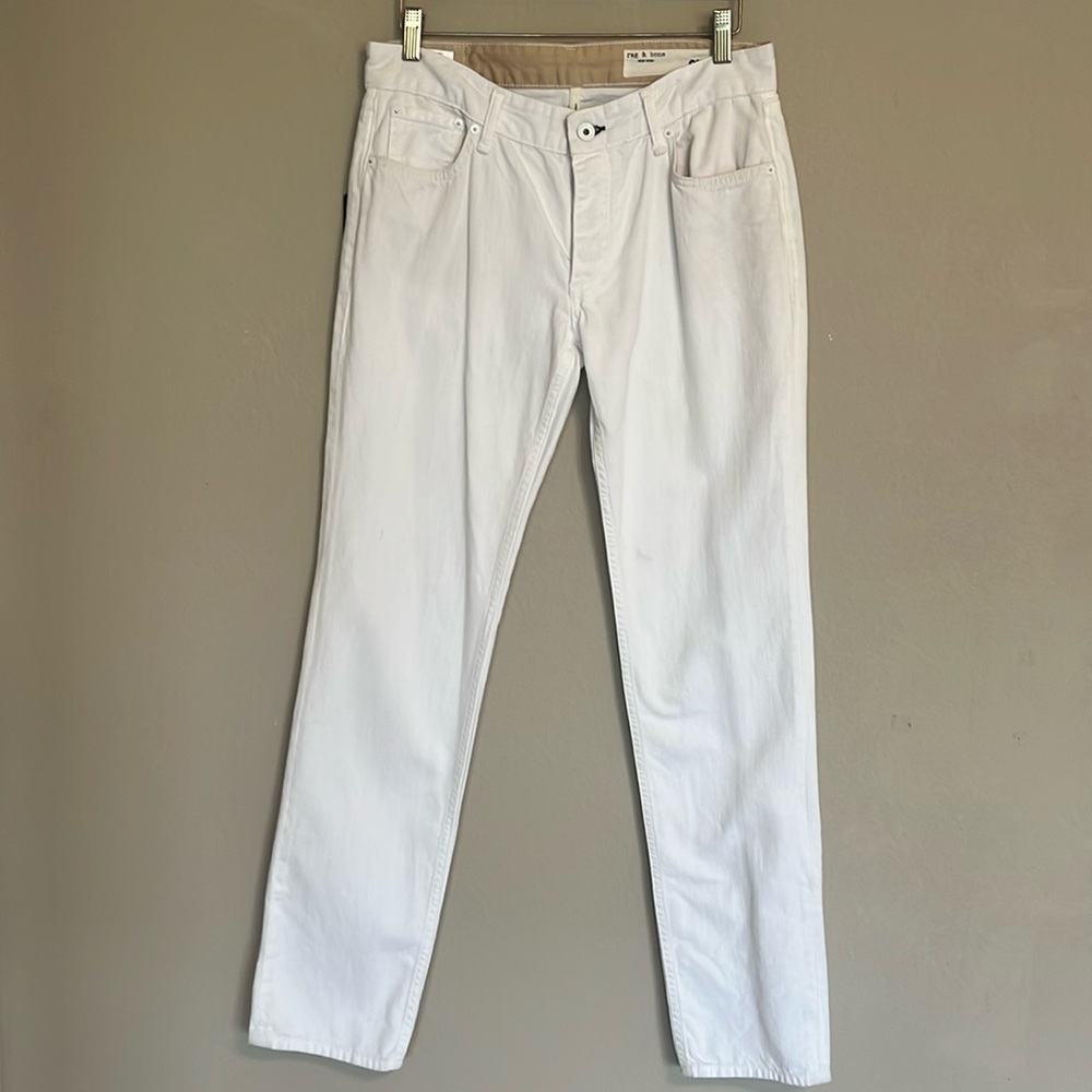 Rag and Bone White Piper Low Rise Straight Jeans NWT - Picture 2 of 10